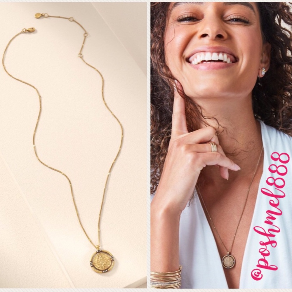 Stella & Dot | Delicate Vintage Gold Julia Coin Pendant Layering Necklace - Picture 9 of 10
